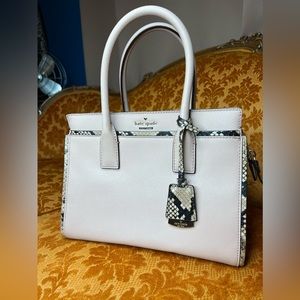 Kate spade pale pink and snakeskin two way bag